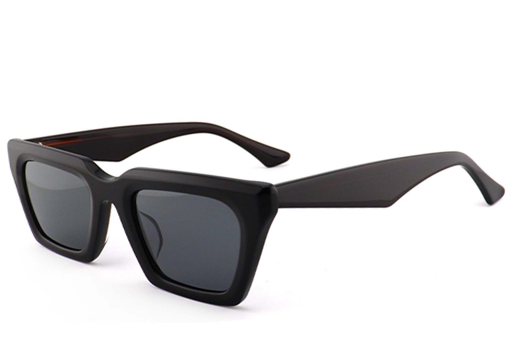 Rectangular Black Acetate Sunglasses #BS2012-1351