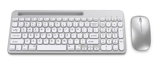 Ensemble clavier et souris sans fil Bluetooth 5.2 et 2,4 GHz fin et polyvalent, USB-C
