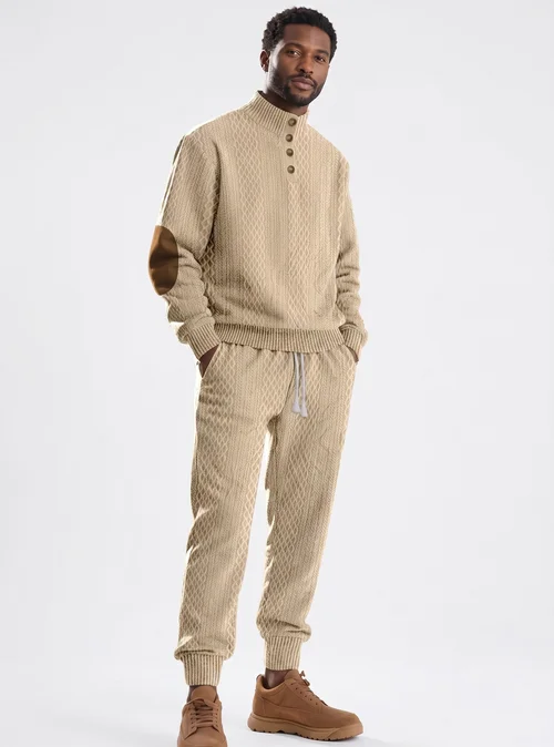 Ensemble de survêtement jacquard pour homme - Style décontracté, sportif et professionnel - Personnalisable NDF-00042