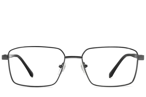 Lunettes rectangulaires en métal gris #BS2012-1042