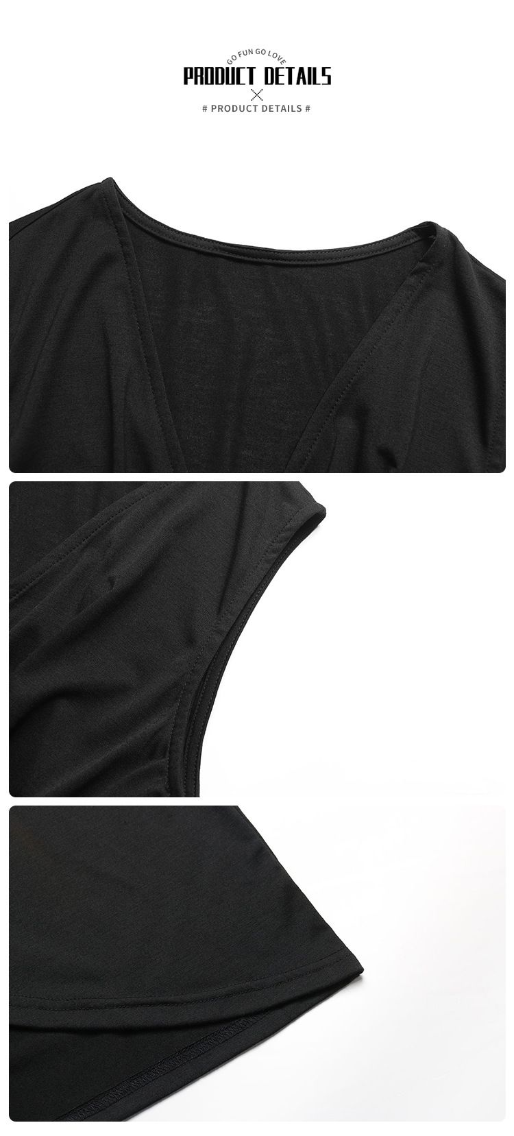 Vestido cruzado sin mangas con escote en V y bajo asimétrico para mujer.