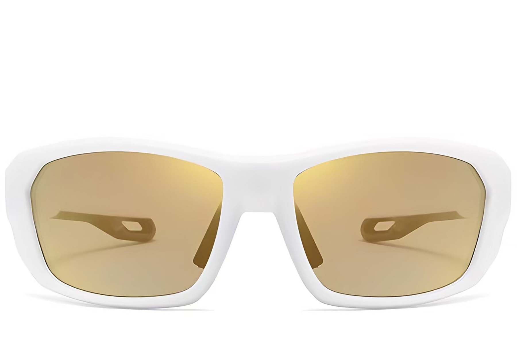 Rectangular White TR90 Polarized Sunglasses #BS0205-0070