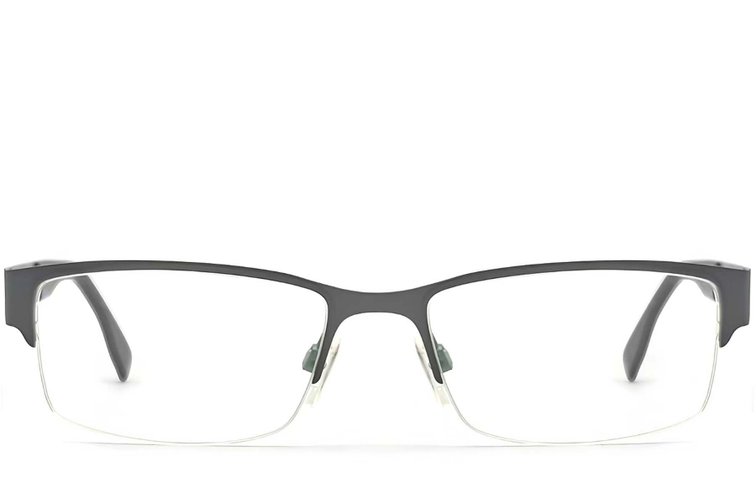Gafas de metal gris semi al aire #BS2012-0443
