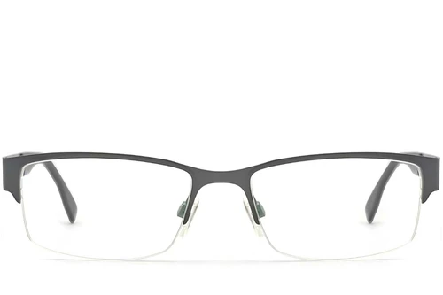 Semi-rimless Grey Metal Glasses #BS2012-0443