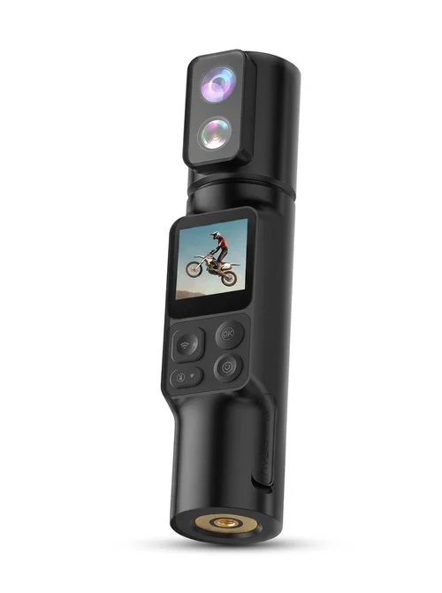 Cámara de acción portátil 6K, fotos de 50 MP, lente giratoria de 350°, estabilización EIS, WiFi, batería de 2600 mAh, cámara deportiva para vlogs.