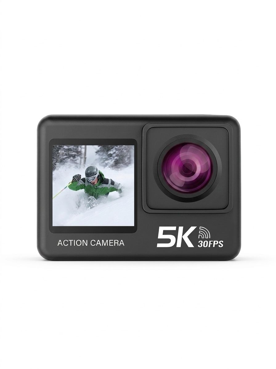 Cámara de acción 5K Ultra HD, 30 FPS, resistente al agua, estabilización electrónica de imagen de 6 ejes, WiFi, control remoto, pantalla a color dual, cámara para vlogs deportivos.