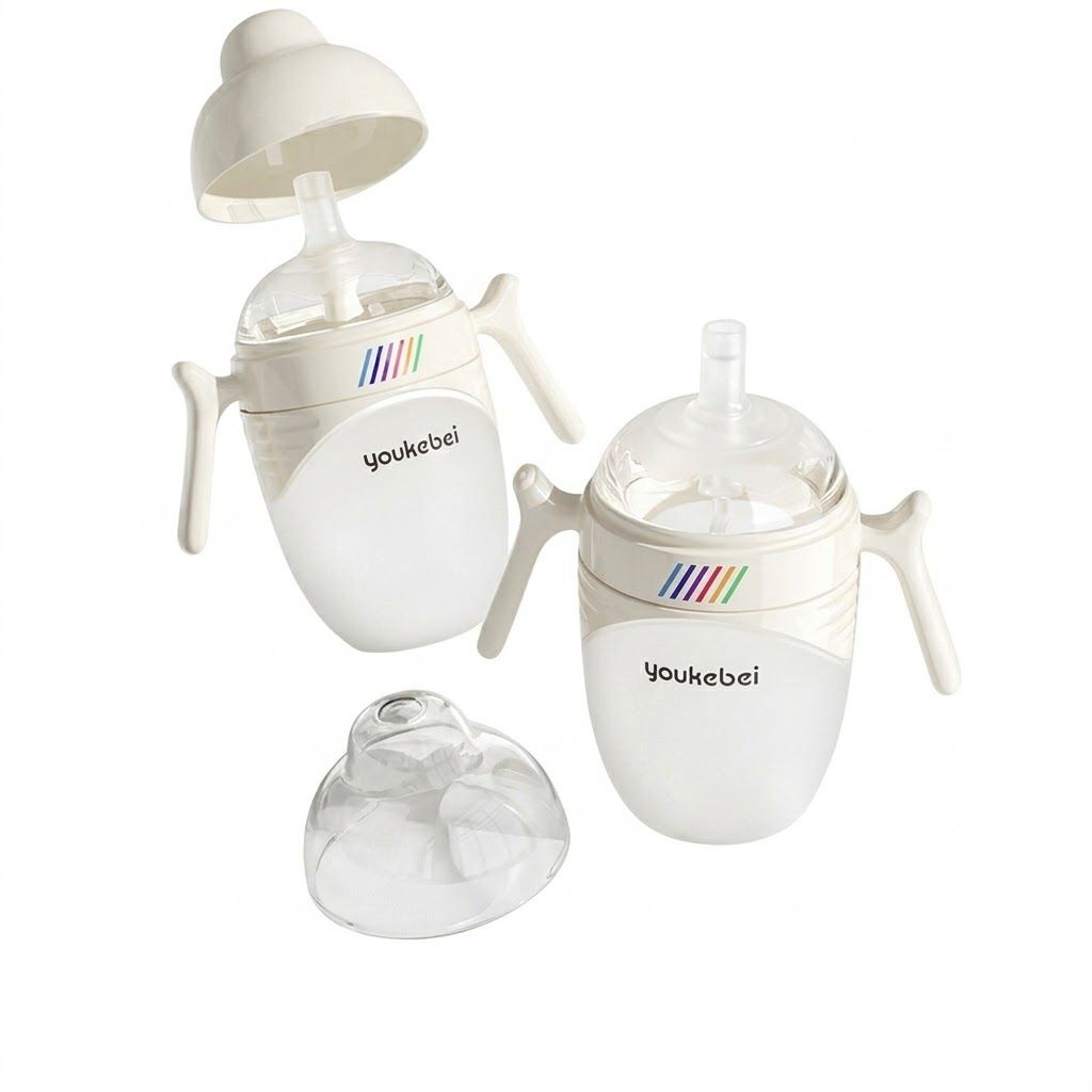 Youkebei Baby Silicone Training Sippy Cup 240ml