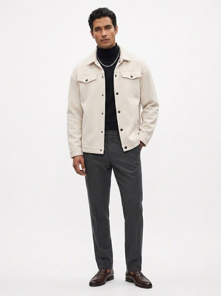 Men's Button-Front Collared Jacket