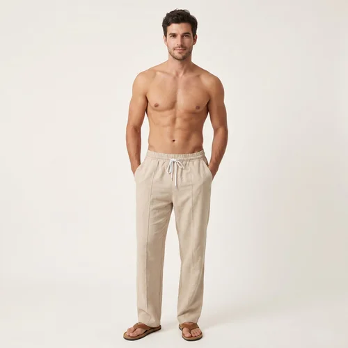 Pantalon de survêtement rayé pour homme, coupe ample, cordon de serrage