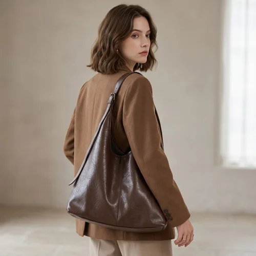 Chic Slouchy Hobo Shoulder Bag - Faux Leather Tote