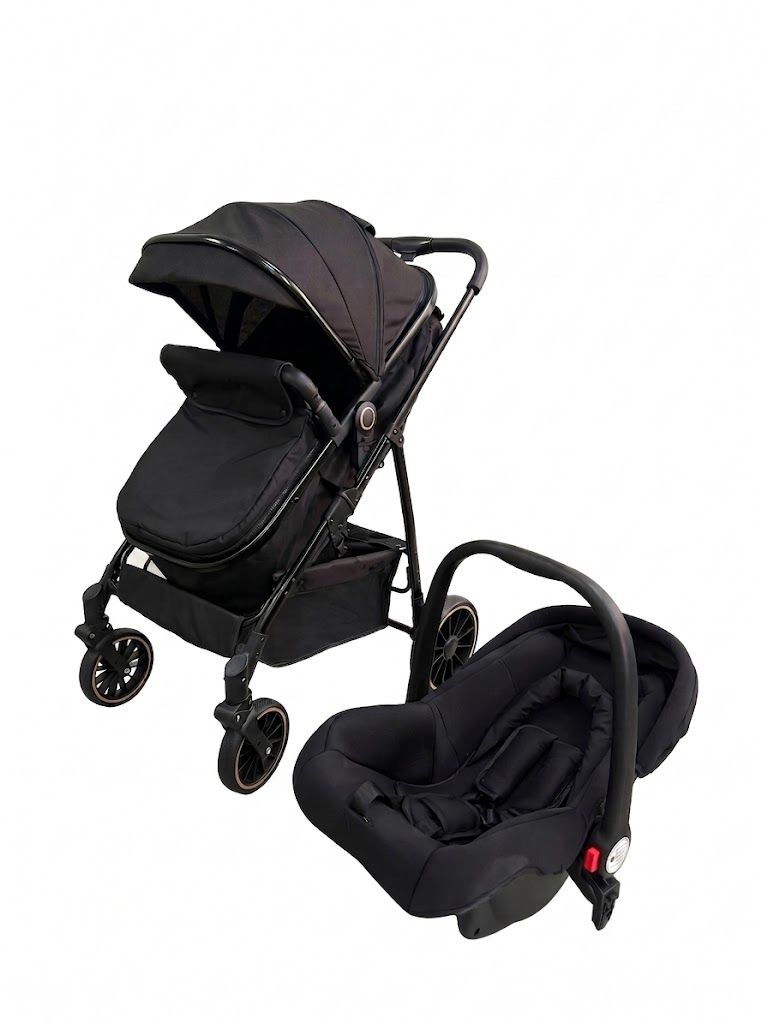 Lightweight Foldable Baby Stroller with Canopy - 4-Wheel Suspension