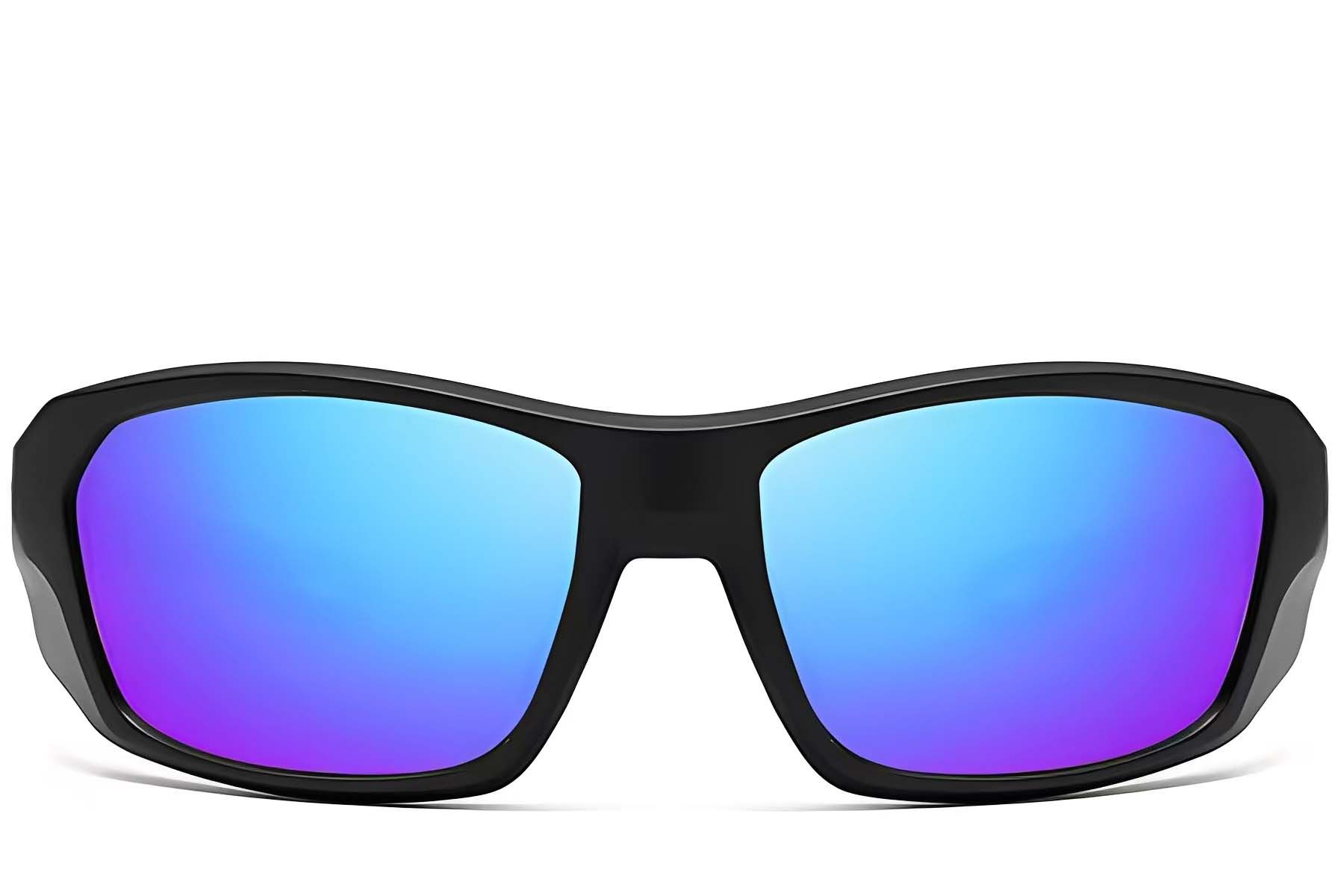 Rechteckige schwarze TR90-Sonnenbrille #BS0205-0066