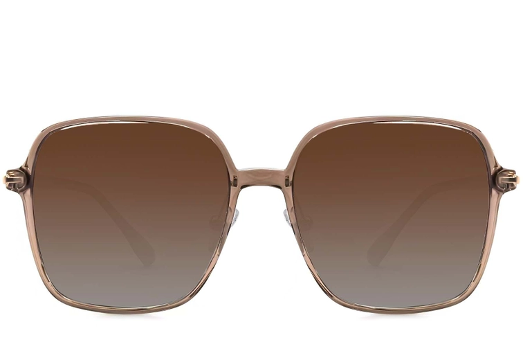 Gafas de sol rectangulares TR90 marrones #BS0824-0098