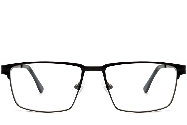 Rectangular Black Metal Glasses #BS2425-0350