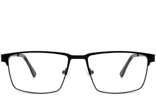 Rectangular Black Metal Glasses #BS2425-0350
