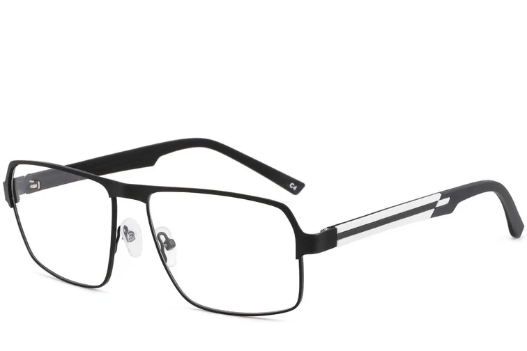 Rectangular Grey Metal Glasses #BS2425-0113