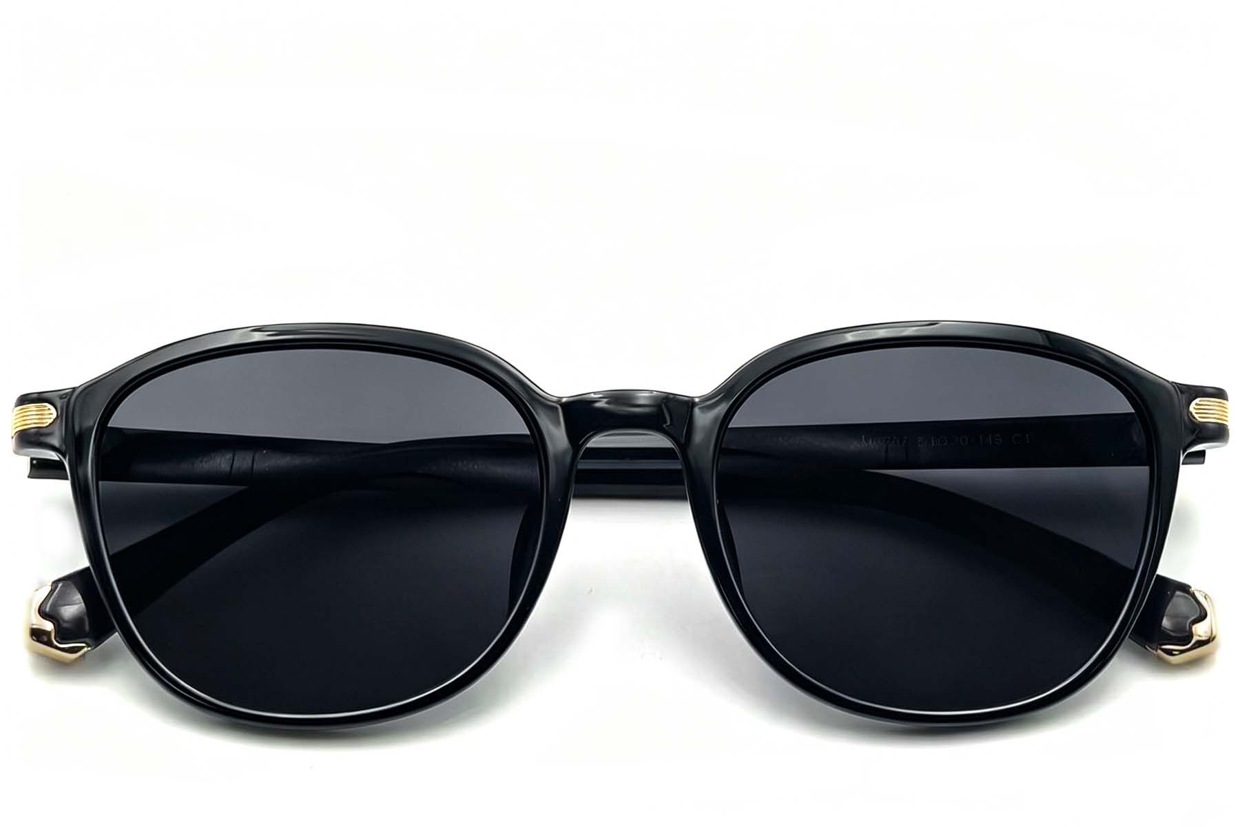 Gafas de sol rectangulares TR90 negras #BS0824-0328