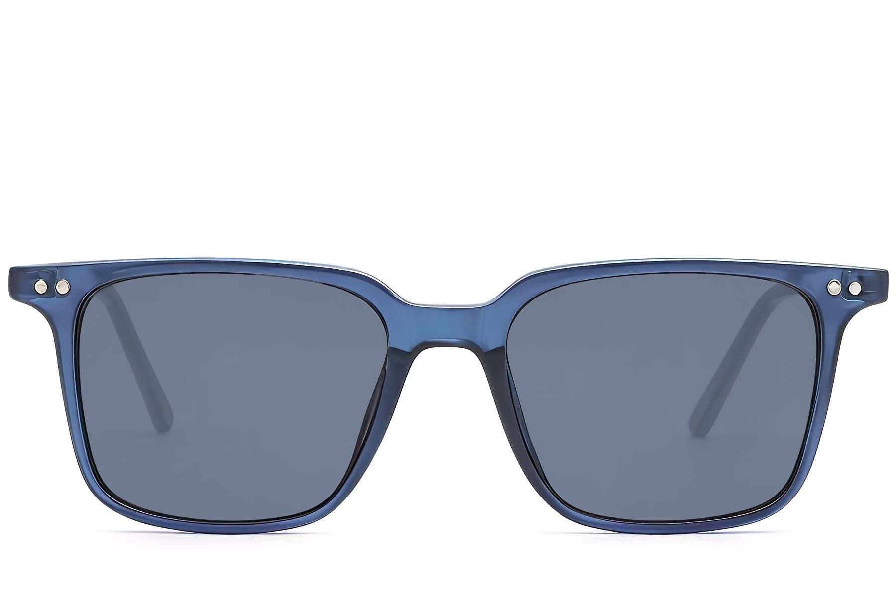 Rectangular Blue Plastic Sunglasses #BS2503-0239