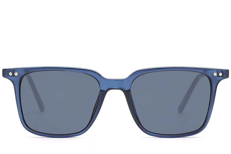 Rectangular Blue Plastic Sunglasses #BS2503-0239