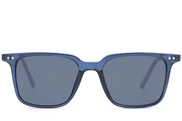 Rectangular Blue Plastic Sunglasses #BS2503-0239