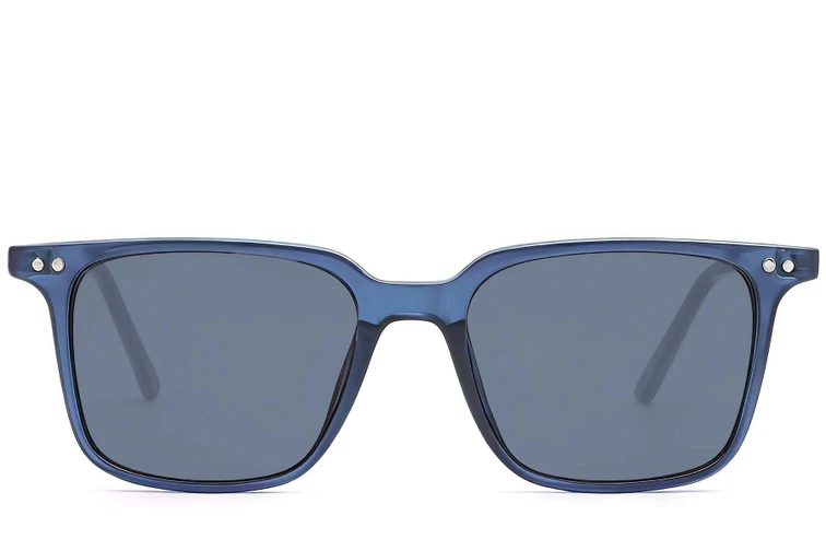 Rectangular Blue Plastic Sunglasses #BS2503-0239