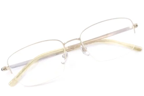 Lunettes semi-cerclées en titane doré #BS2419-0025
