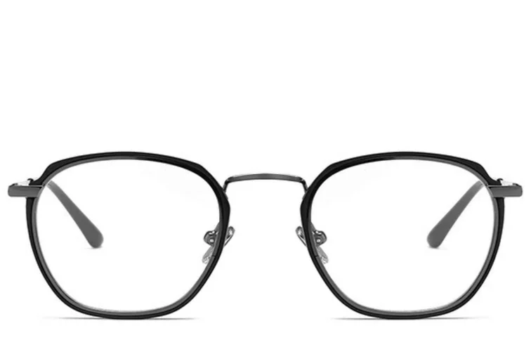Gafas rectangulares de metal negro #BS0406-0048
