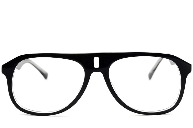 Pilotenbrille aus schwarzem Acetat #BS2012-0252