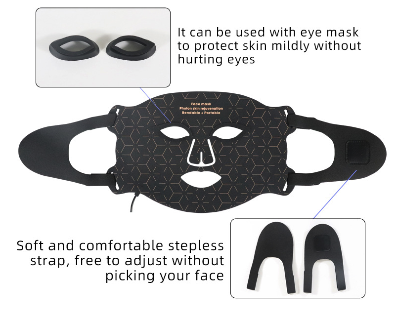 Masque portable de rajeunissement de la peau par photons LED pour le visage et le cou