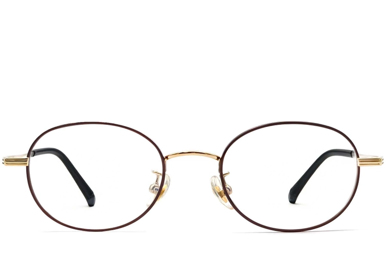 Oval Brown Titanium Glasses #BS1913-0254
