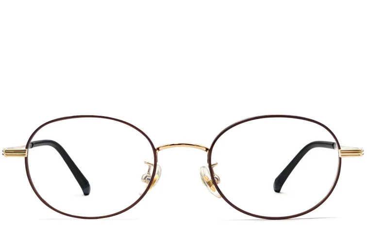 Ovale braune Titanbrille #BS1913-0254