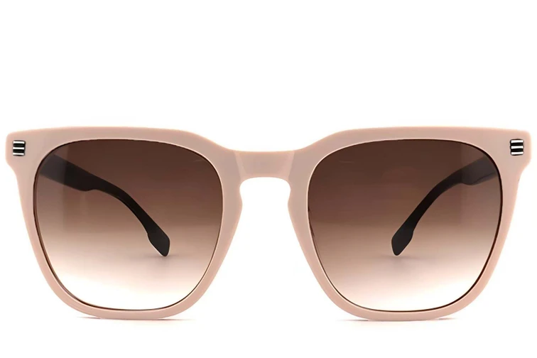Lunettes de soleil rectangulaires en acétate crème #BS2012-1219