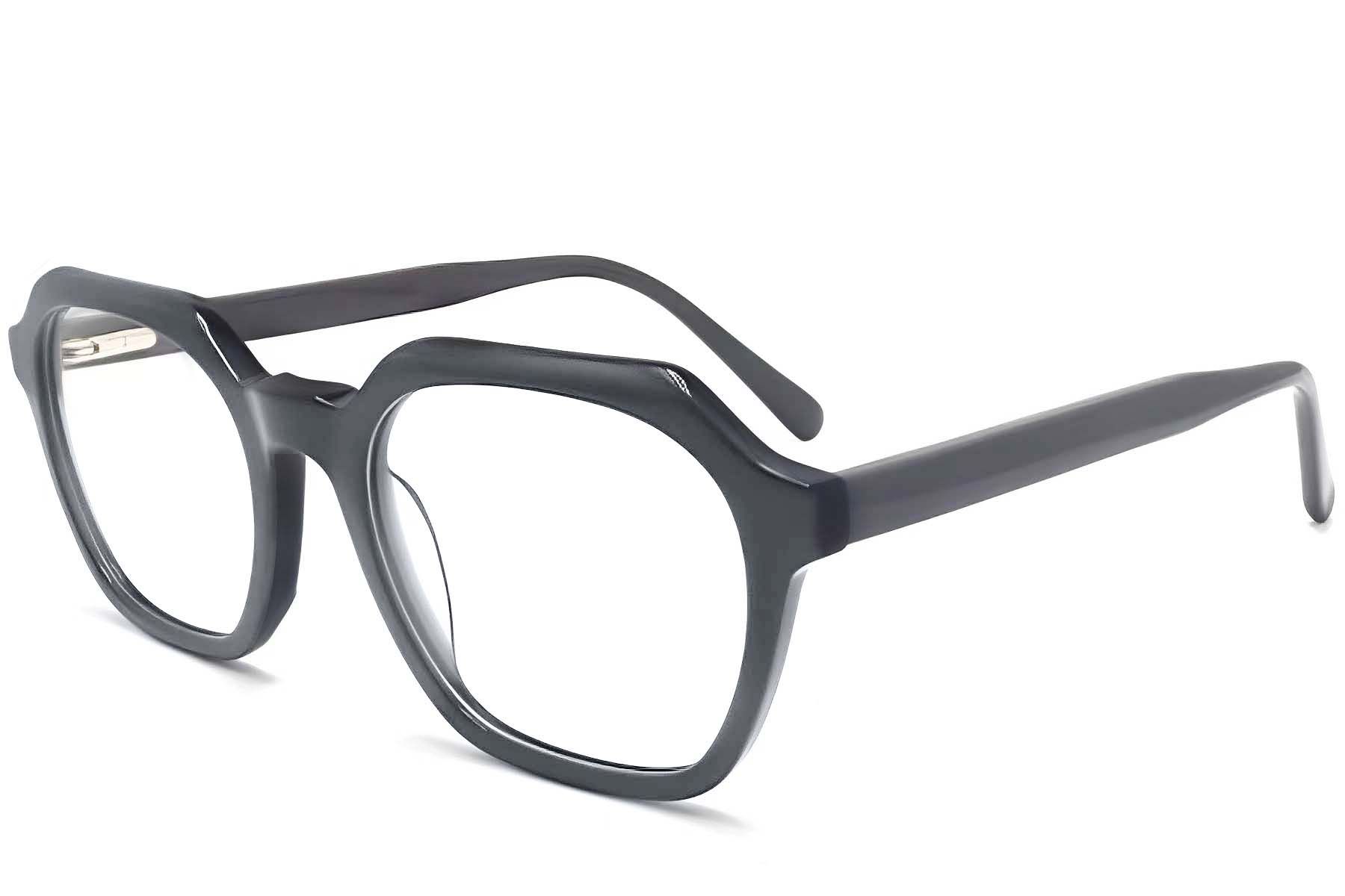 Lunettes rectangulaires en acétate gris #BS2012-0053