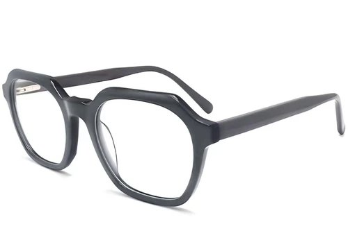 Lunettes rectangulaires en acétate gris #BS2012-0053
