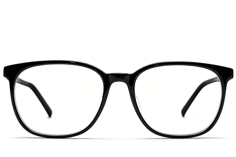 Ovale schwarze Acetatbrille #BS2012-0300