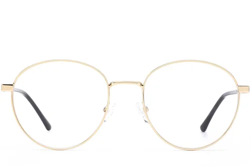 Lunettes rondes en métal doré #BS0420-0275
