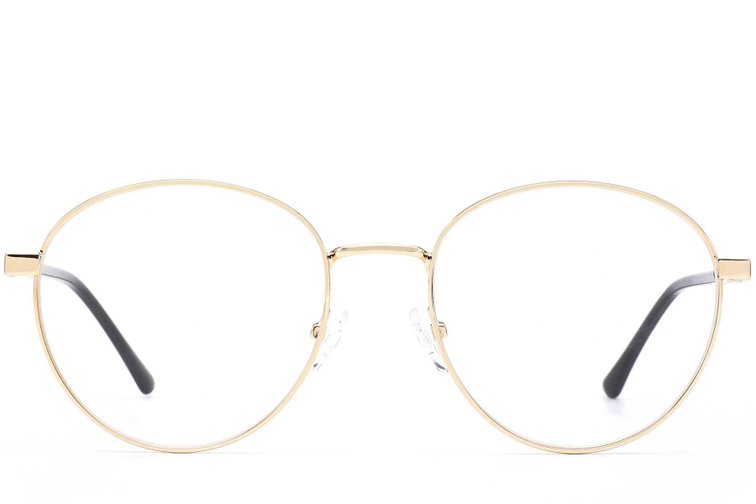 Round Golden Metal Glasses #BS0420-0275