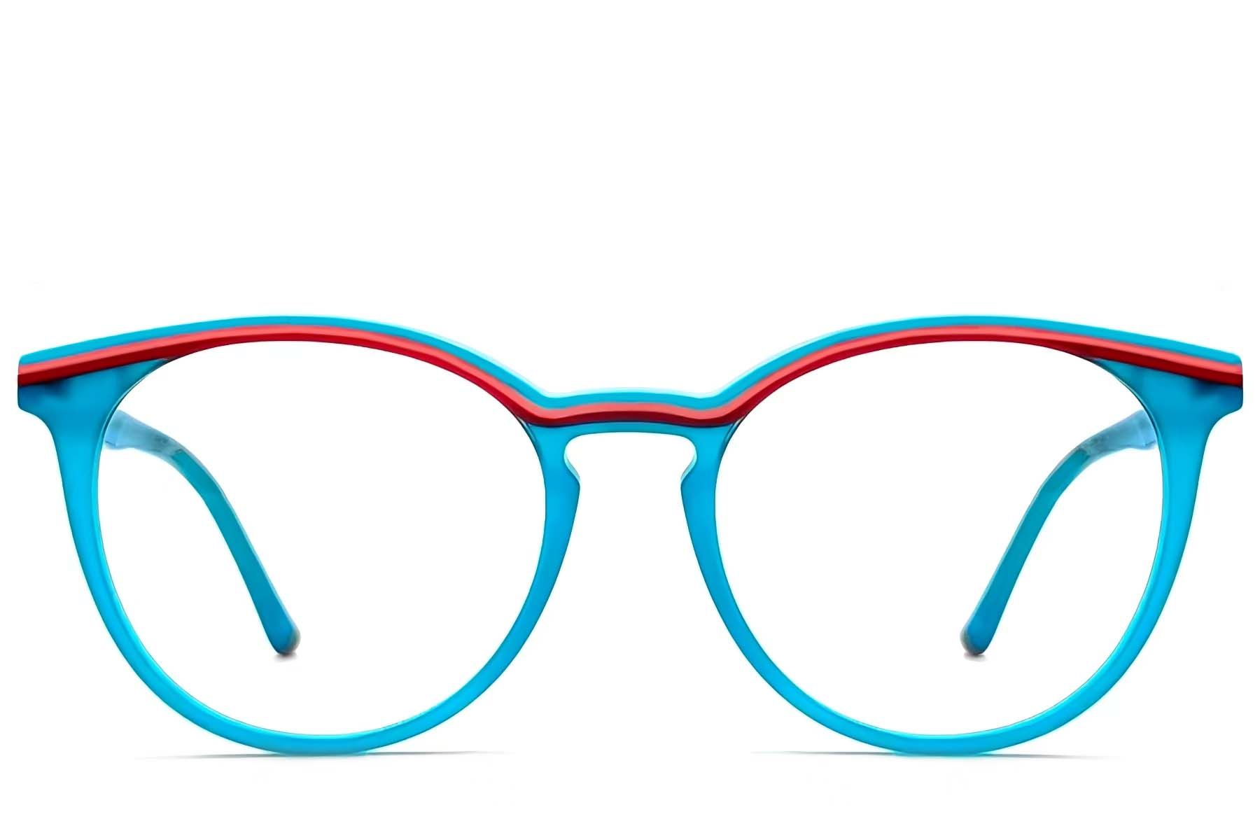 Runde blaue Acetatgläser #BS0218-0495