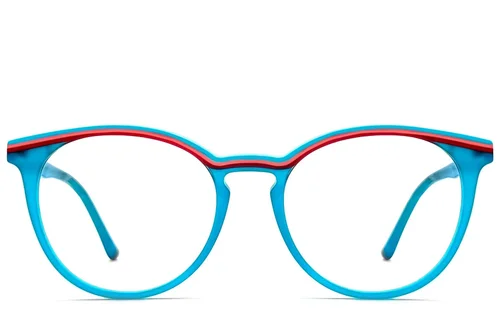 Lunettes rondes en acétate bleu #BS0218-0495