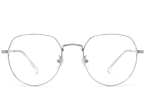 Oval Silver Titanium Glasses #BS1913-0303