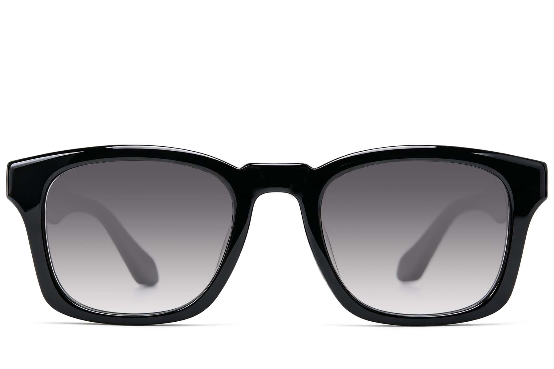 Rechteckige schwarze Kunststoff-Sonnenbrille #BS225-0120