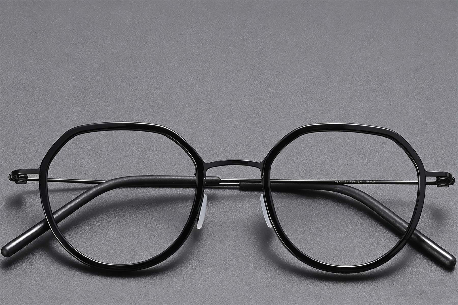 Geometric Black Titanium Glasses #BS1913-0519