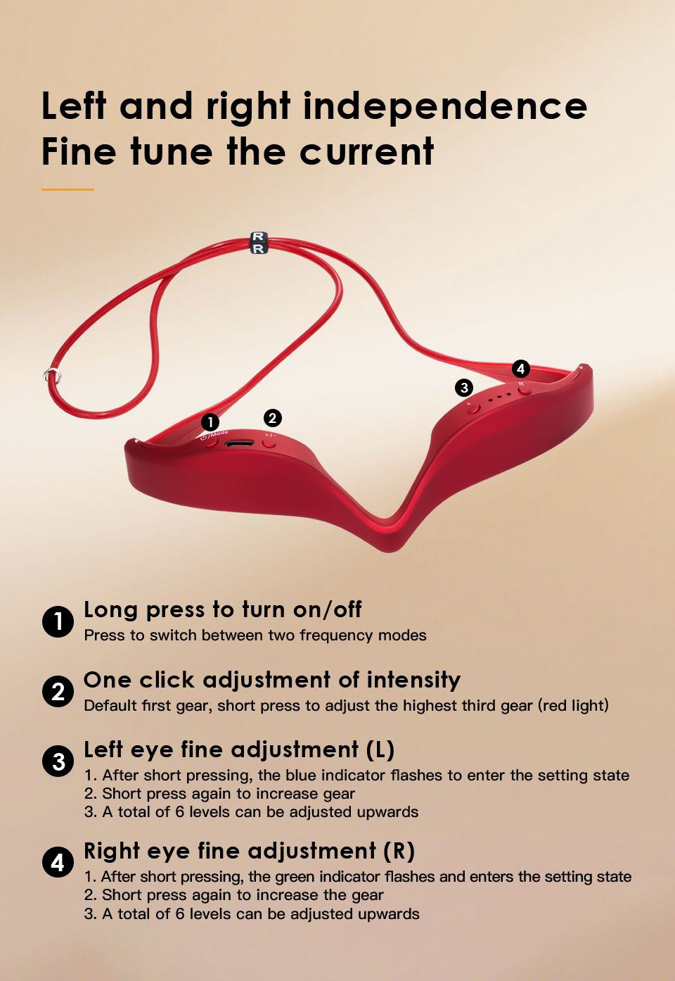 Red Light EMS Eye Massager - Revive Eyes, Daily Joy