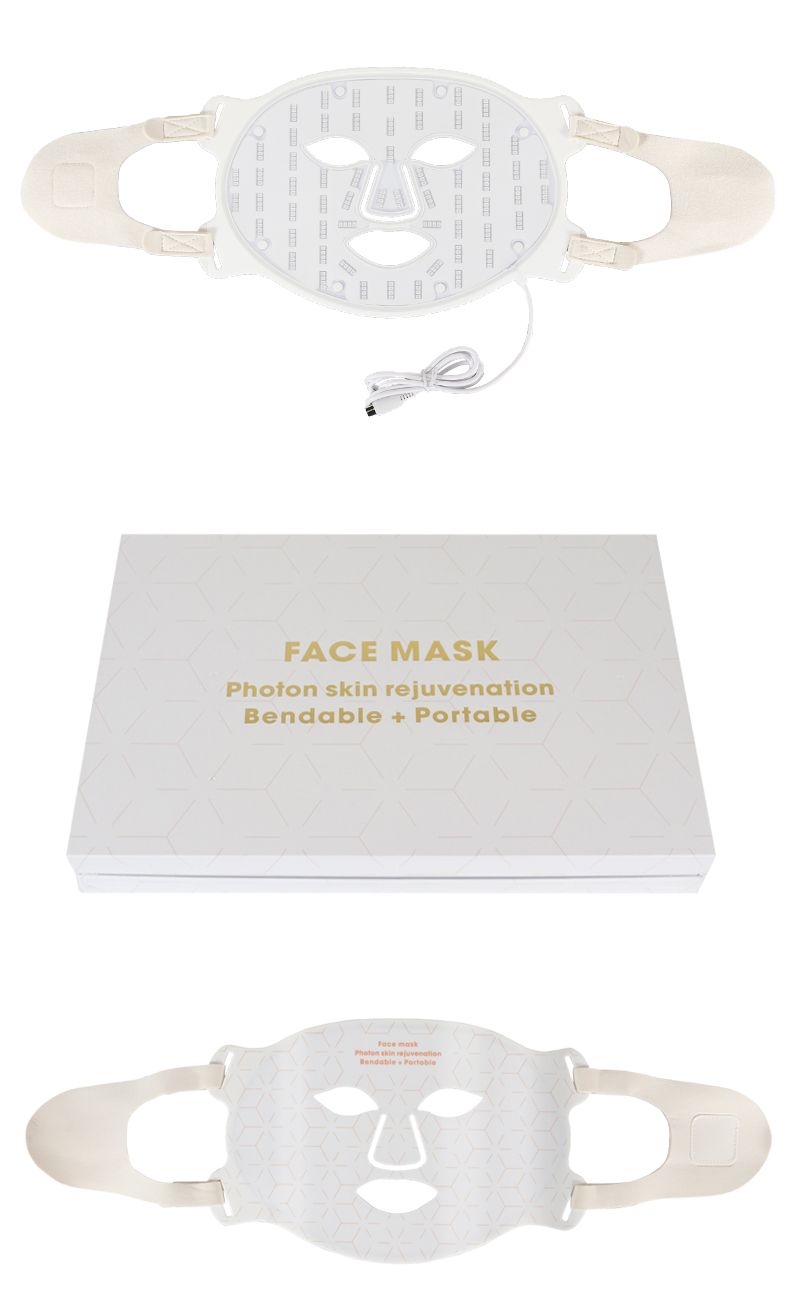 Ensemble de masques de rajeunissement de la peau par photons LED pour le visage et le cou - Flexible et portable