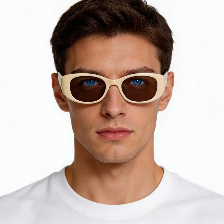 Gafas de sol ovaladas TR90 color crema #BS0824-0015