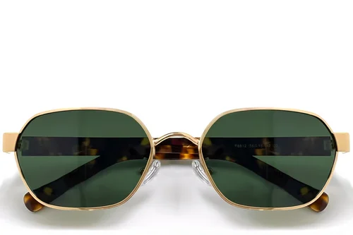 Geometric Golden Metal Sunglasses #BS0824-0068