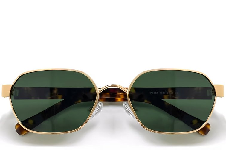 Lunettes de soleil géométriques en métal doré #BS0824-0068