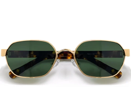 Geometric Golden Metal Sunglasses #BS0824-0068