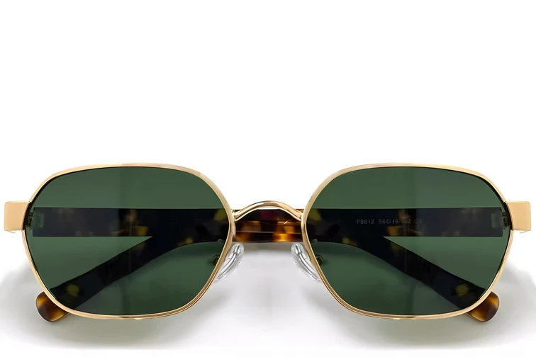 Geometric Golden Metal Sunglasses #BS0824-0068