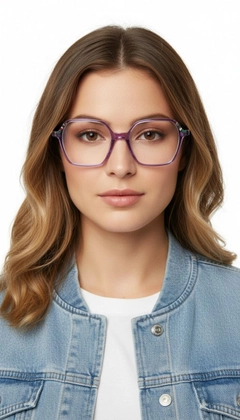 Gafas geométricas de acetato morado #BS1902-0192